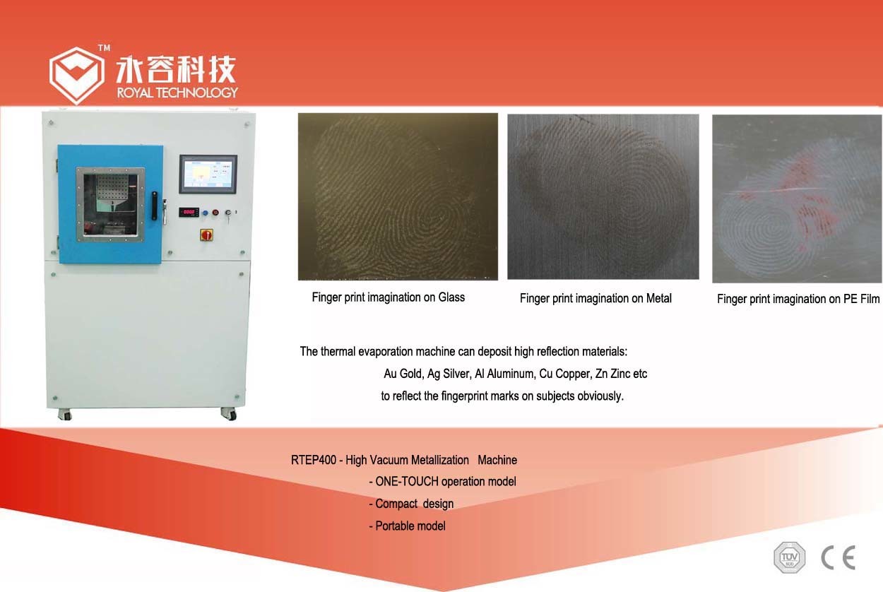 Au Gold Pvd Plating Machine Thermal Evaporation For Fingermark Imaging