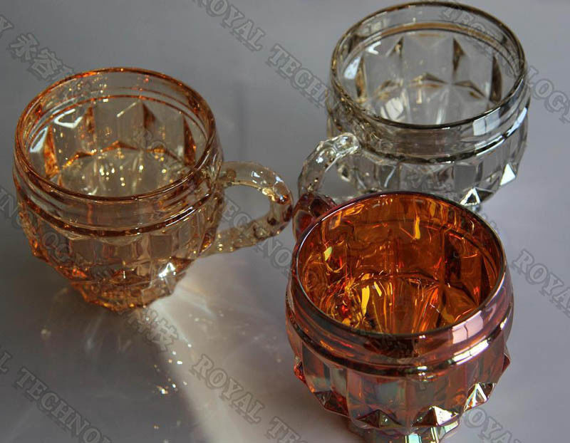 Glassware Copper Coating, Pink color plating on glass cups