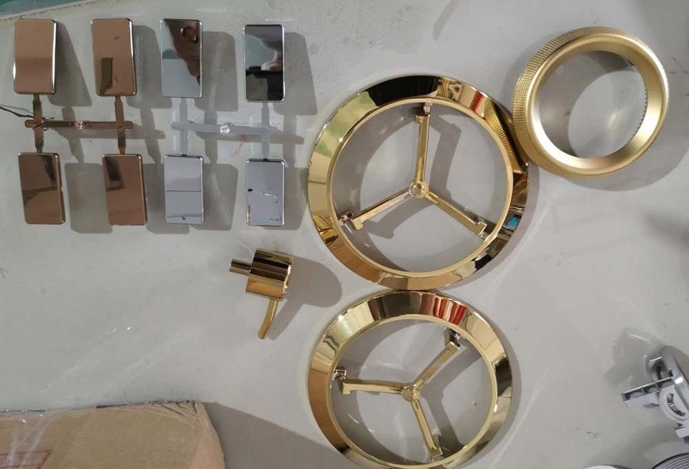 ABS plastic parts PVD arc plating gold color Plastic Gold Coating service by Ion Plating