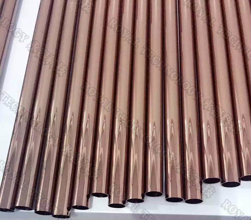 Metal Rose / Gold Pipes Vacuum PVD Coating Services For Bathroom Fittings