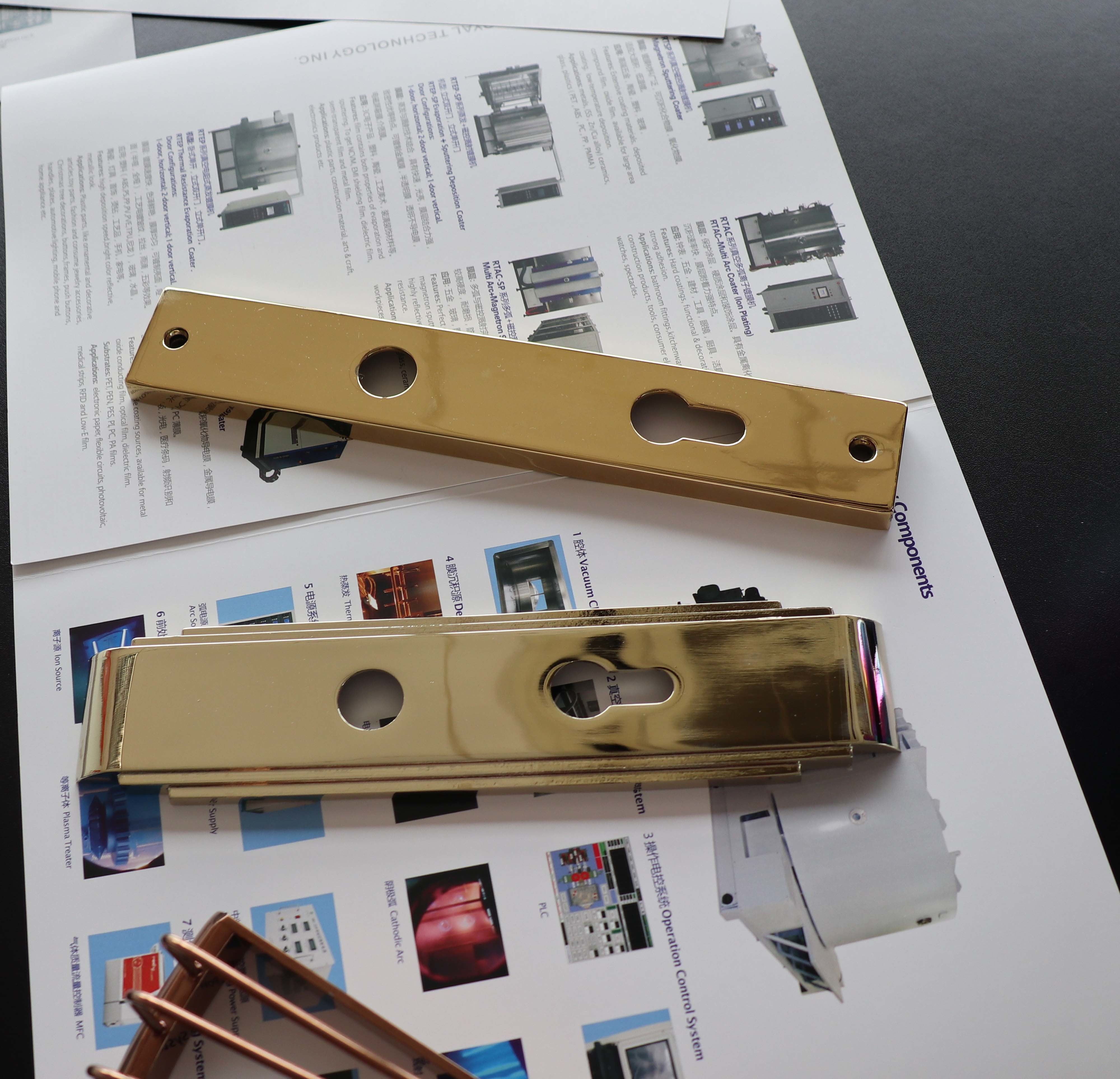 Brass Alloy Security Locks Parts PVD Coating, Metal Locks TiN gold