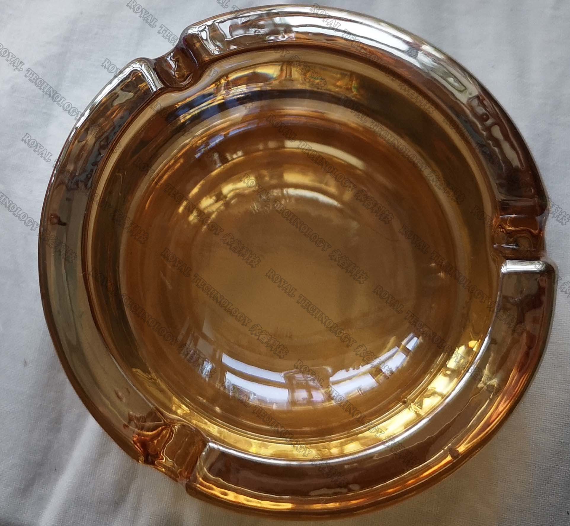 Glass Shisha Rainbow Decorative Coatings, Glassware PVD Vacuum Coating, Glass Ashtray Rainbow colors