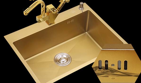 Stainless Steel Sinks Titanium Nitride Coating Machine, TiN coating on kitchen sinks