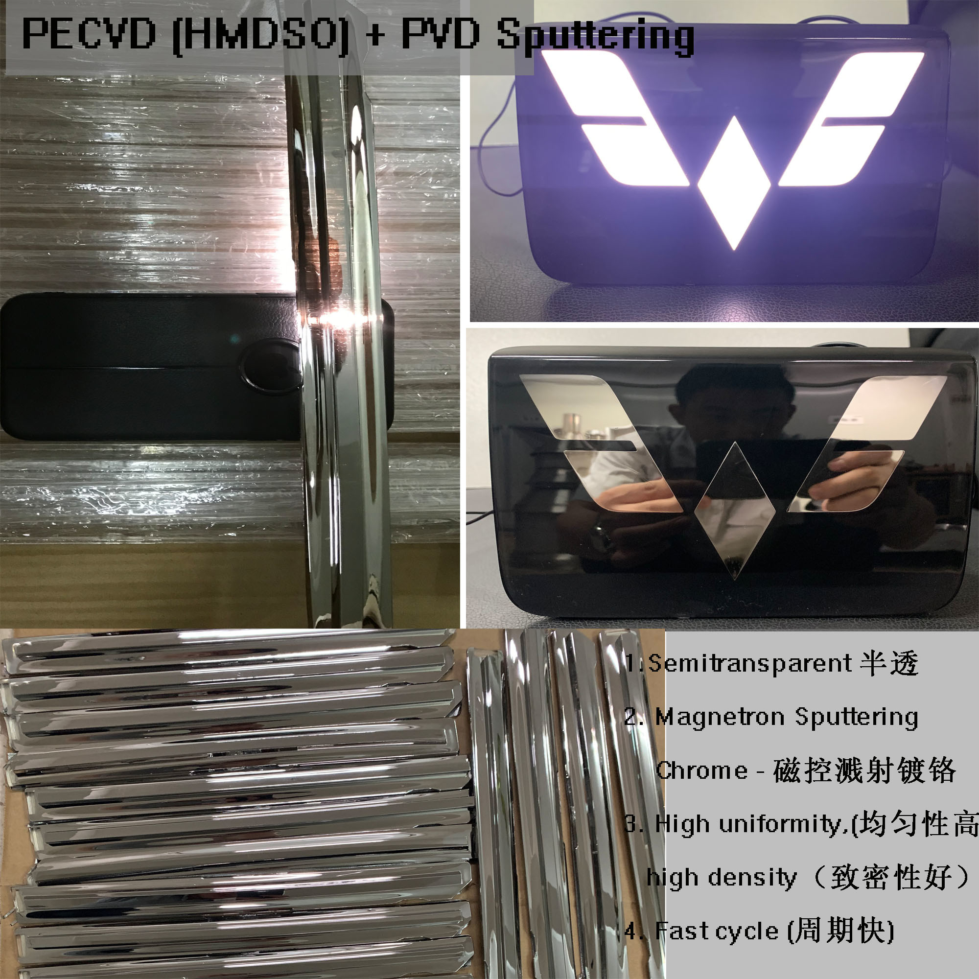 Aluminum Vacuum Metallization + HMDSO Advanced Coating Process, PVD Coating Machine
