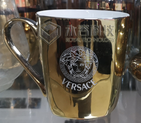 2 Sides Gold Coating On Glassware With Ion Plating Machine Porcelain Ware Gold And Silver Coating With Patterns