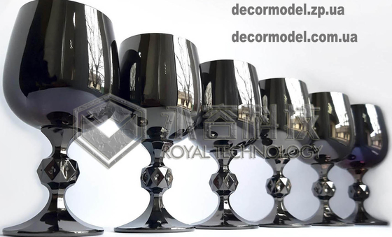 PVD glass goblets transparent silver, transparent gold, transparent rainbow colors coating