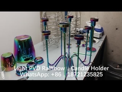 PVD rainbow coatings for stainless steel light, candle holders
